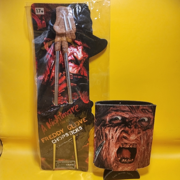 Other - Freddy Krueger Glove Chopsticks & Koozie Nightmare On Elm Street Horror Lot